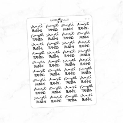 Strength Training Fitness Typography stickers// #TY-10