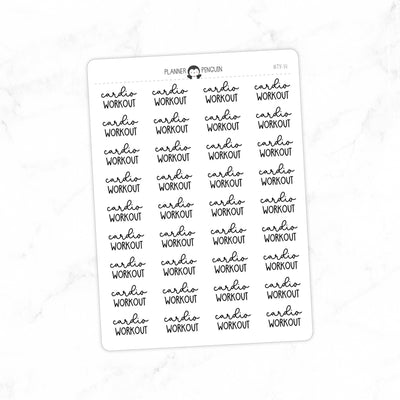 Cardio Workout Fitness Typography stickers// #TY-14