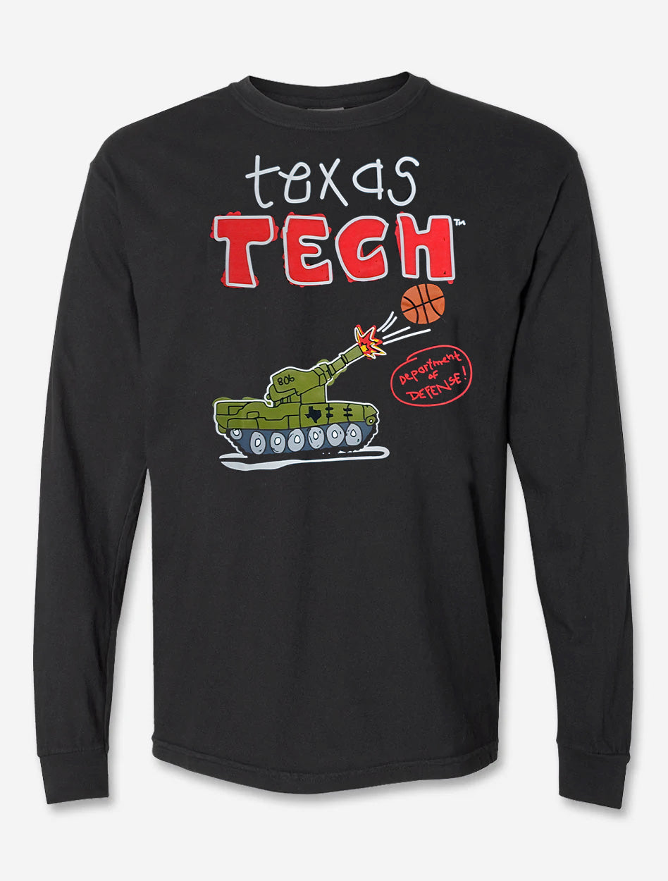 League Texas Tech Red Raiders Long Hand Script Long Sleeve T-Shirt in Black, Size: L, Sold by Red Raider Outfitters