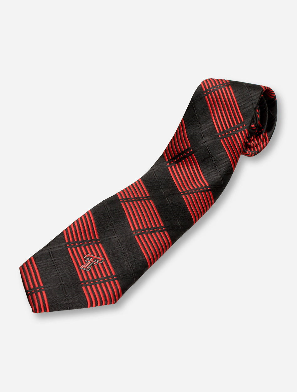 Eagles Wings Texas Tech Woven Plaid Red & Black Tie