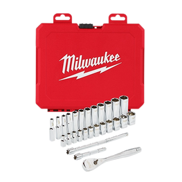 Picture of Milwaukee 48-22-9504, 1/4" Drive 28pc Ratchet & Socket Set - Metric