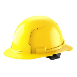 Picture of Milwaukee 48-73-1203, BOLT™ Yellow Full Brim Vented Hard Hat w/4pt Ratcheting Suspension (USA) - Type 1, Class C
