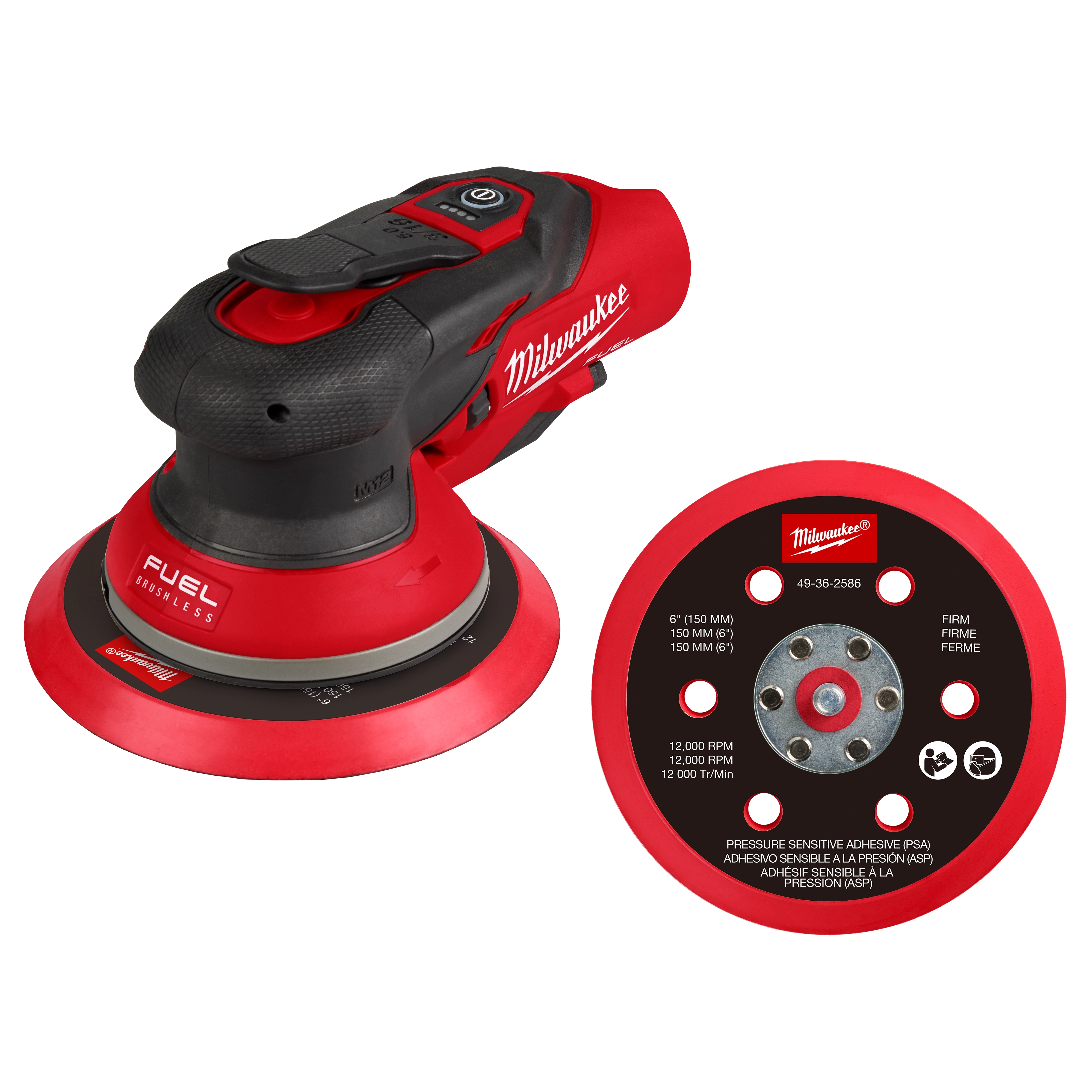 Milwaukee 2585-20, M12 FUEL™ 6" Random Orbital Sander (3/16")