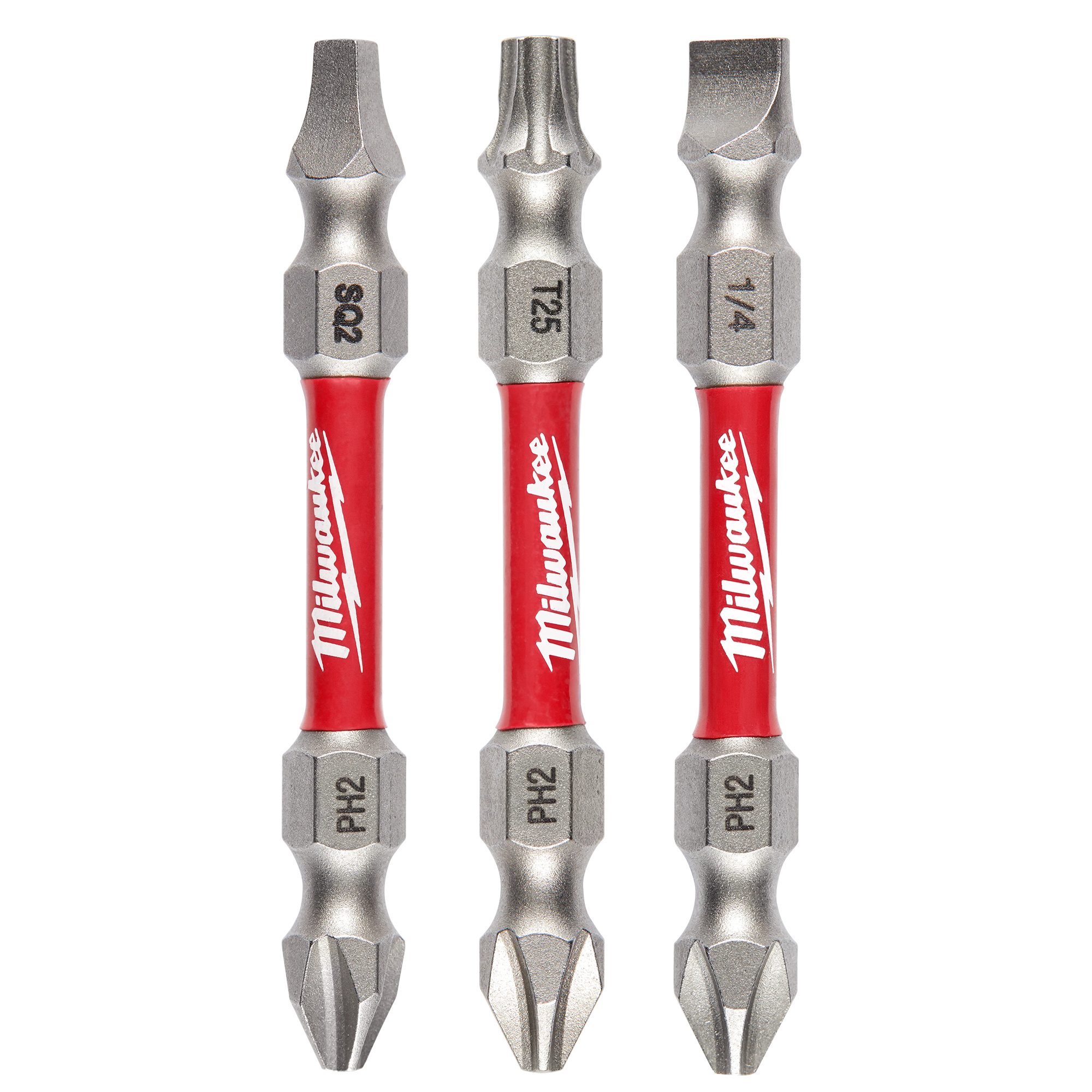 Milwaukee 48-32-4319, SHOCKWAVE Impact Duty™ PH2/SQ2/T25 Double Ended Bits 3PC