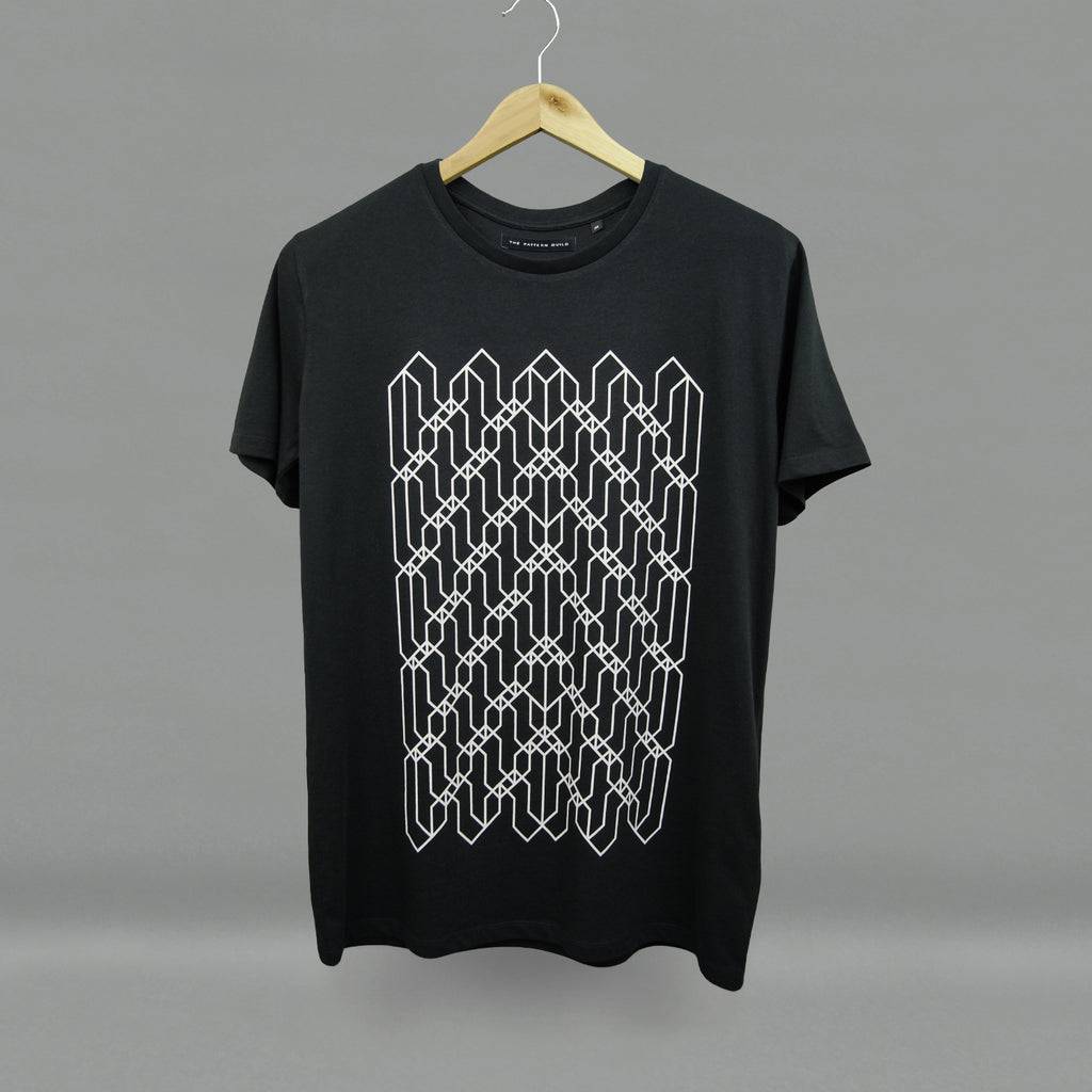 The Pattern Guild Collection 2015 tramlines pattern t-shirt black