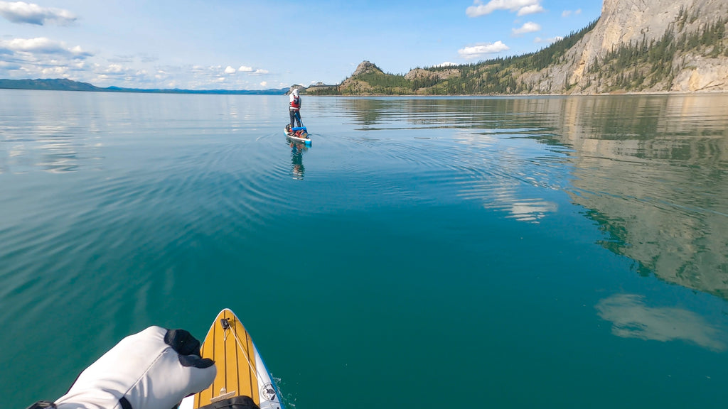 Paddling in the blue