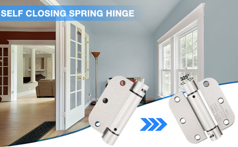 Automatic Self-Closing Door Hinges Satin Nickel 3.5 Inch