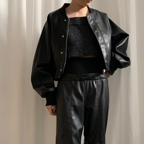 【Chikashitsu+】 leather short blouson