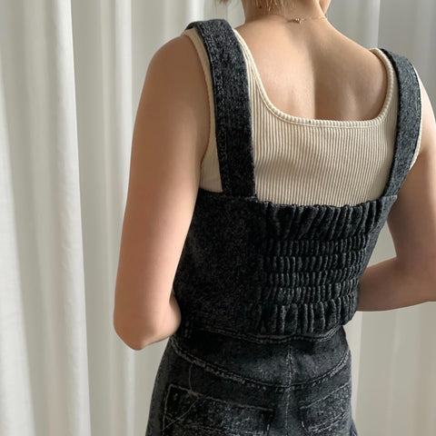 DENIM LIKE KNIT BUSTIER – NOUNLESS