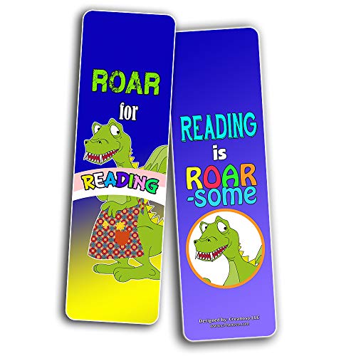 Creanoso Dinosaur Kingdom Reading Bookmark for Kids (60-Pack) ÃƒÂ¢Ã¢â€šÂ¬Ã¢â‚¬Å“ Awesome Book Page Marker Clip Set ÃƒÂ¢Ã¢â€šÂ¬Ã¢â‚¬Å“ Premium Gift for Boys & Girls, Children ÃƒÂ¢Ã¢â€šÂ¬Ã¢â‚¬Å“ Rewards Incentives ÃƒÂ¢Ã¢â€šÂ¬Ã¢â‚¬Å“ Card Stock