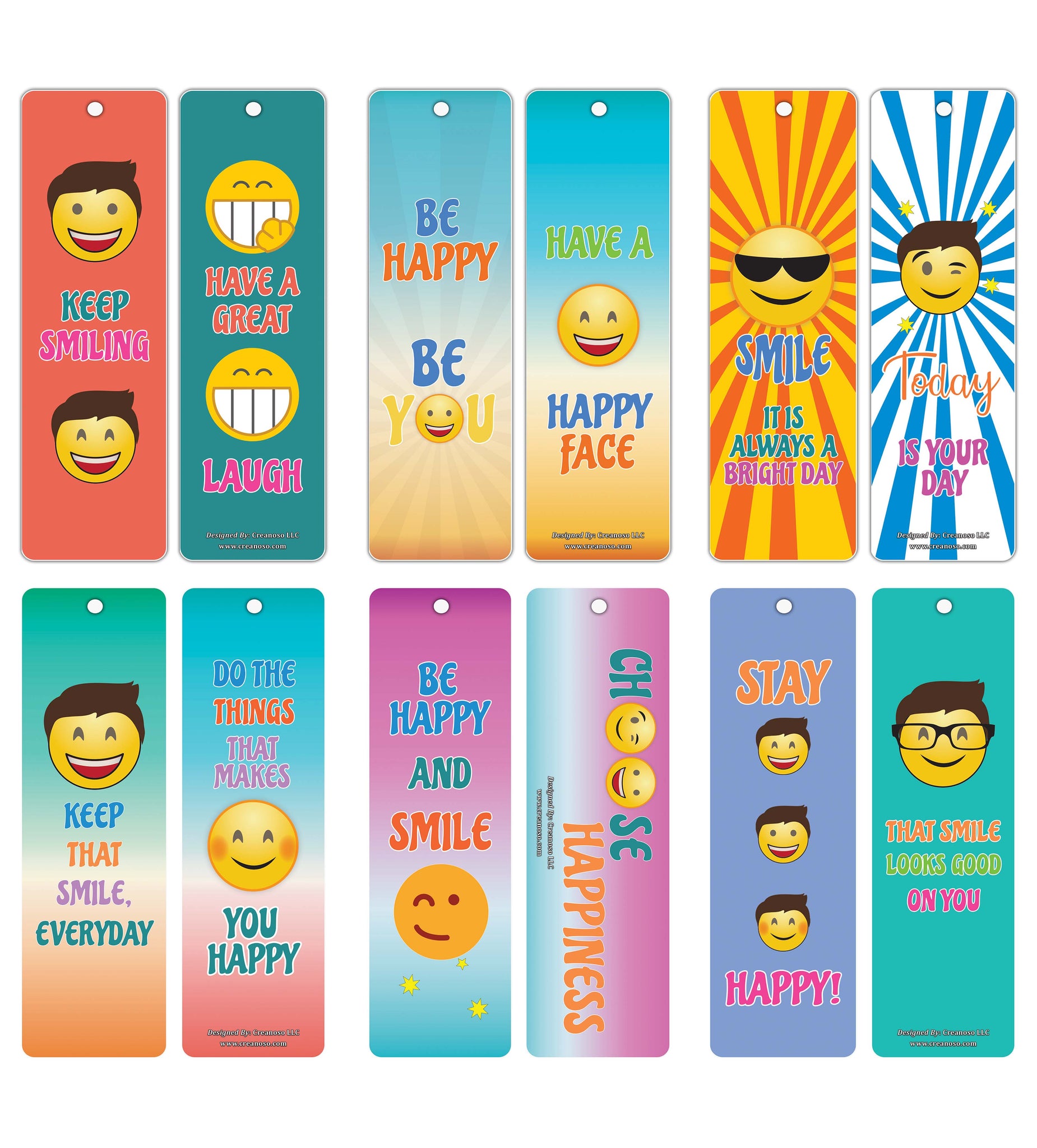 Creanoso Smiley Emoji Happy Face Bookmark Cards For Kids A A A œ Prem