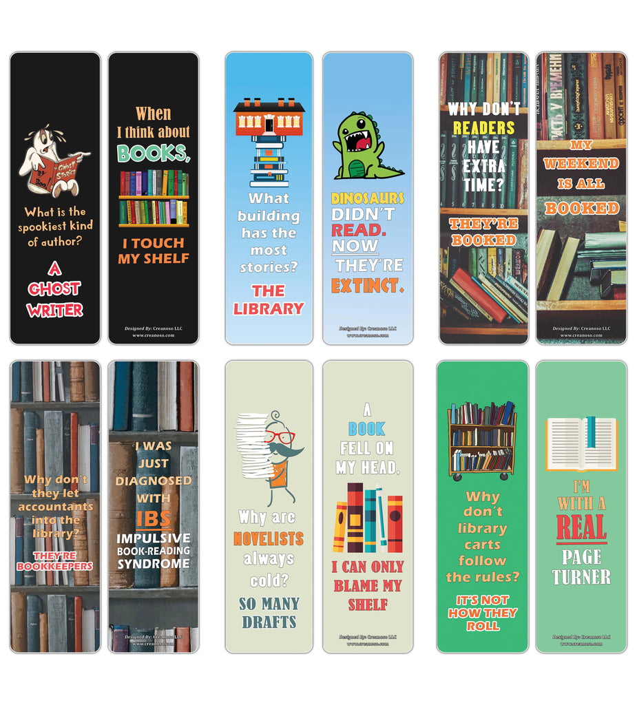 Creanoso Silly Funny Puns Reading Bookmark Cards 30 Pack A A A œ St