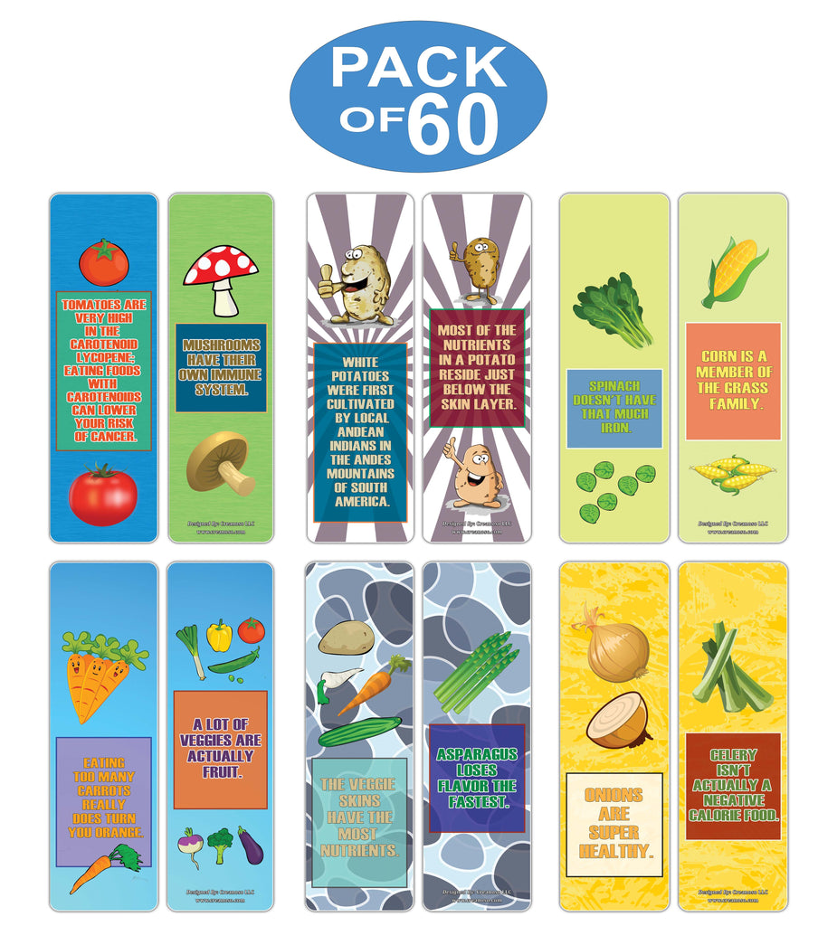 Creanoso Fun Facts About Vegetables Bookmarks 60 Pack Aƒa A A Sa A A