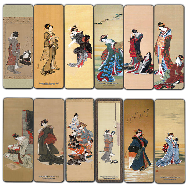 Creanoso Katsushika Hokusai Japanese Ladies Bookmarks (30-Pack) - Stocking Stuffers Gift for Men & Women, Teens - Awesome Art Bookmark Collection Ã¢â‚¬â€œ Inspiring Japan Art Impressions Ã¢â‚¬â€œ Book Binder