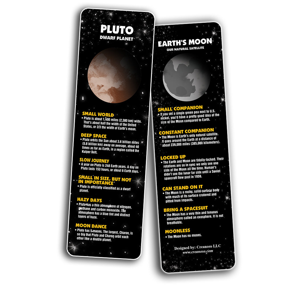 Creanoso Planet Facts Bookmark Cards A A A œ Premium Quality Book Pag