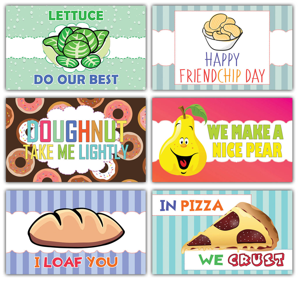Creanoso Funny Food Puns Lunchbox Notecards Flashcards For Kids