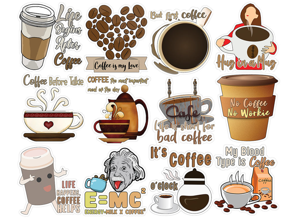 Creanoso Funny Coffee Stickers 12 Stickers X 4 Sets 12 Sheets Pr