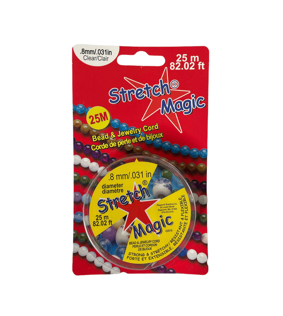 Stretch Magic Cord Clear, 25 Meters .8mm – Damaris Beads