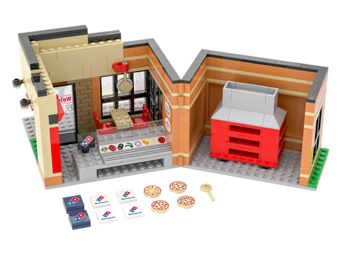 Domino's corporate gift lego building pizza