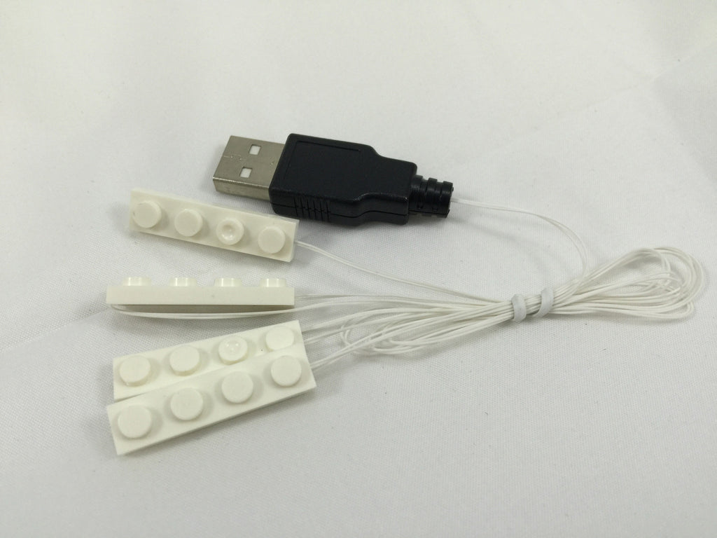 LED in One" Down Lights - (4) White 1x4 Bricks with White LEDs USB Powered – Brick Loot