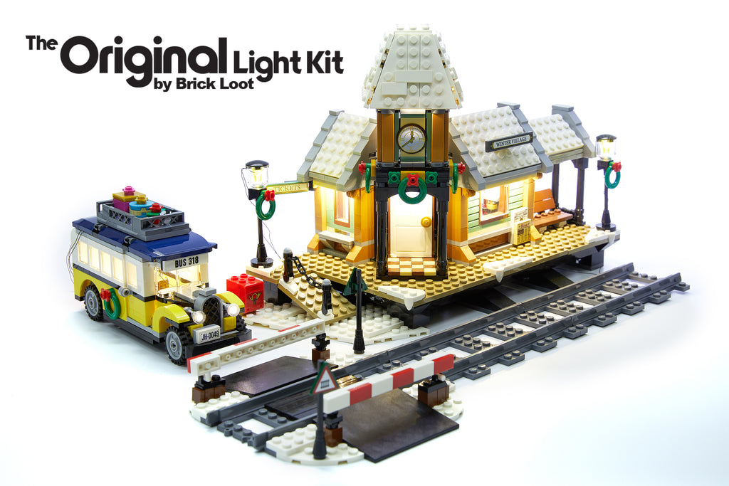 lego winter train lights