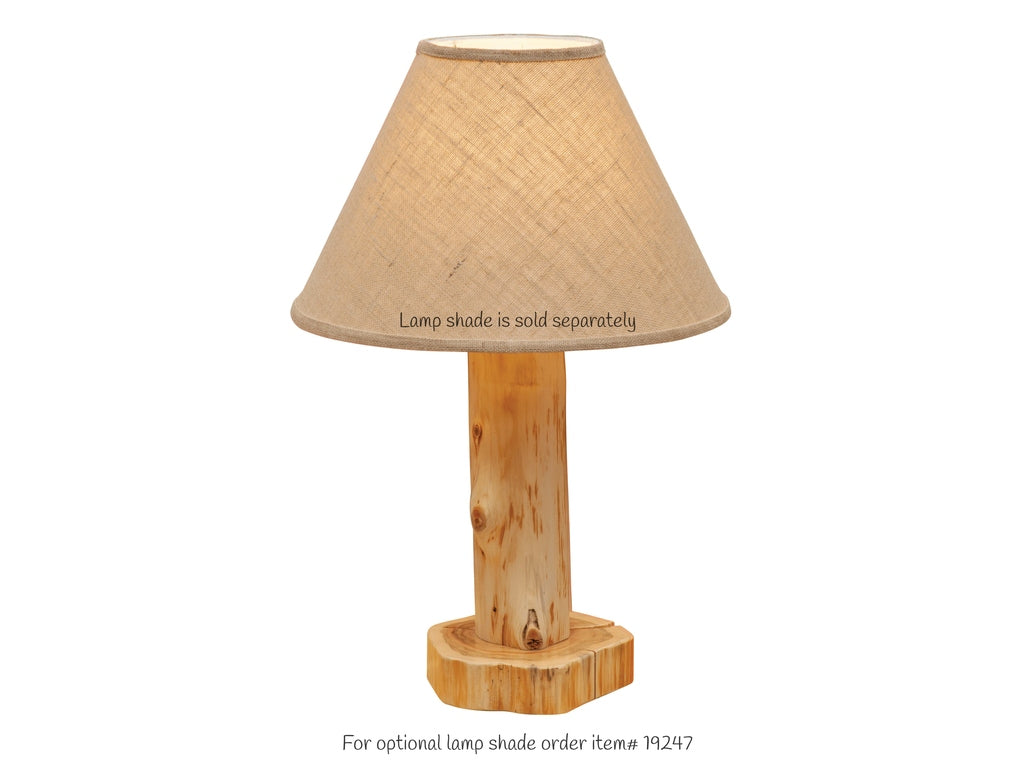 Cedar Log Table Lamp - without shade