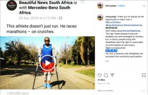 eNews#7 Ipeleng ’Crazylegs’ runs marathons on smartCRUTCH