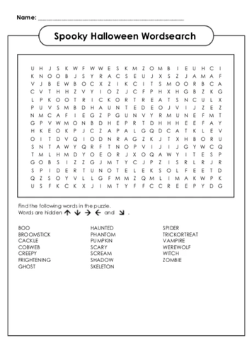 Dragons & Daisies Halloween Wordsearch Advanced