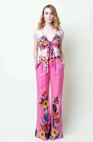 Bonita Embroidered Tie Top - Urbanheer