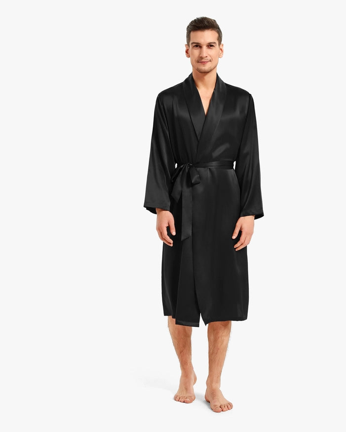 Smooth Silk Robe Black