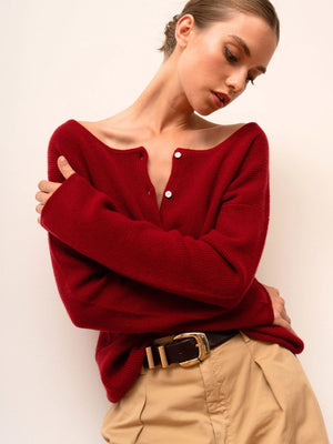 Camille Cardigan Burgundy - Urbanheer