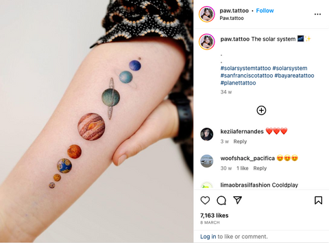 Tattoo couleur saturne