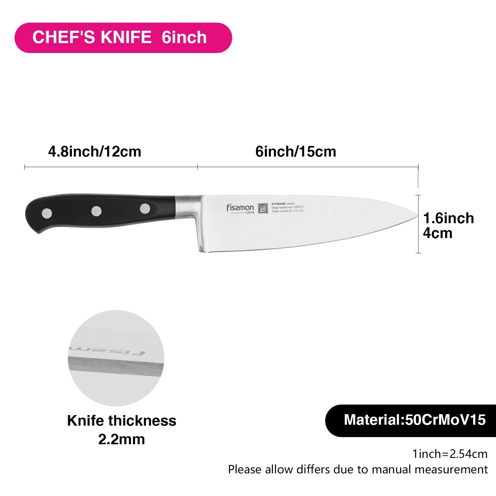 Hambre paleta Vergonzoso Cuchillo Chef Kitakami 15cm acero alemán