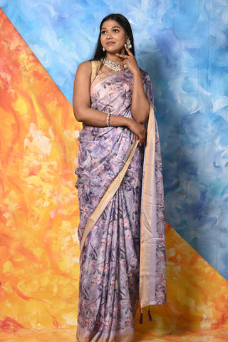 sober printed sarees for summers