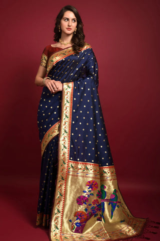 Blue Paithani Silk Saree