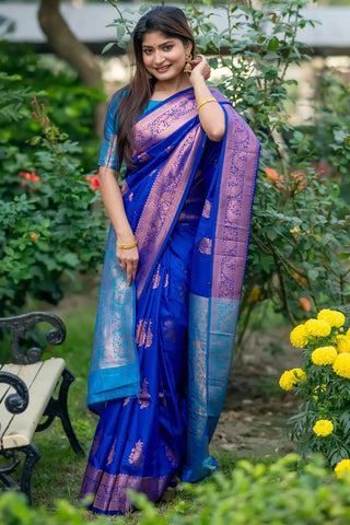 Persian Blue Banarasi Silk Saree