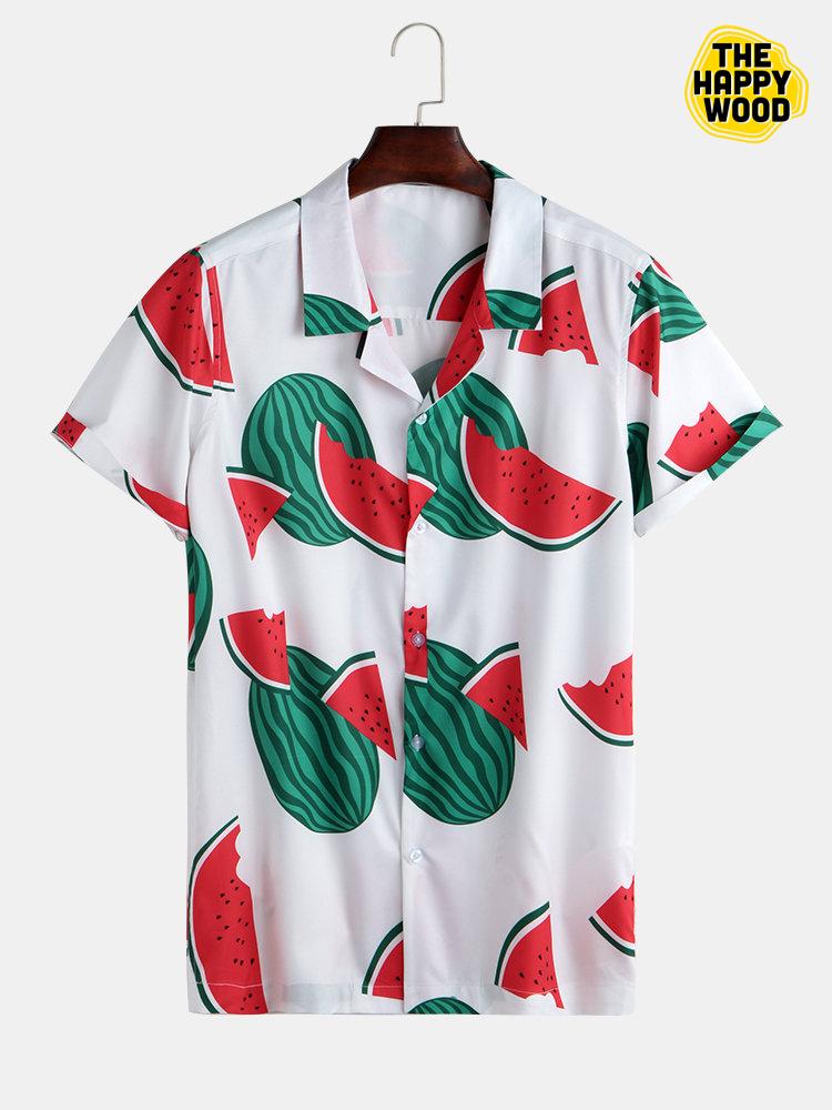 Summer Watermelon Printed Hawaiian Hawaii Shirt{Size}