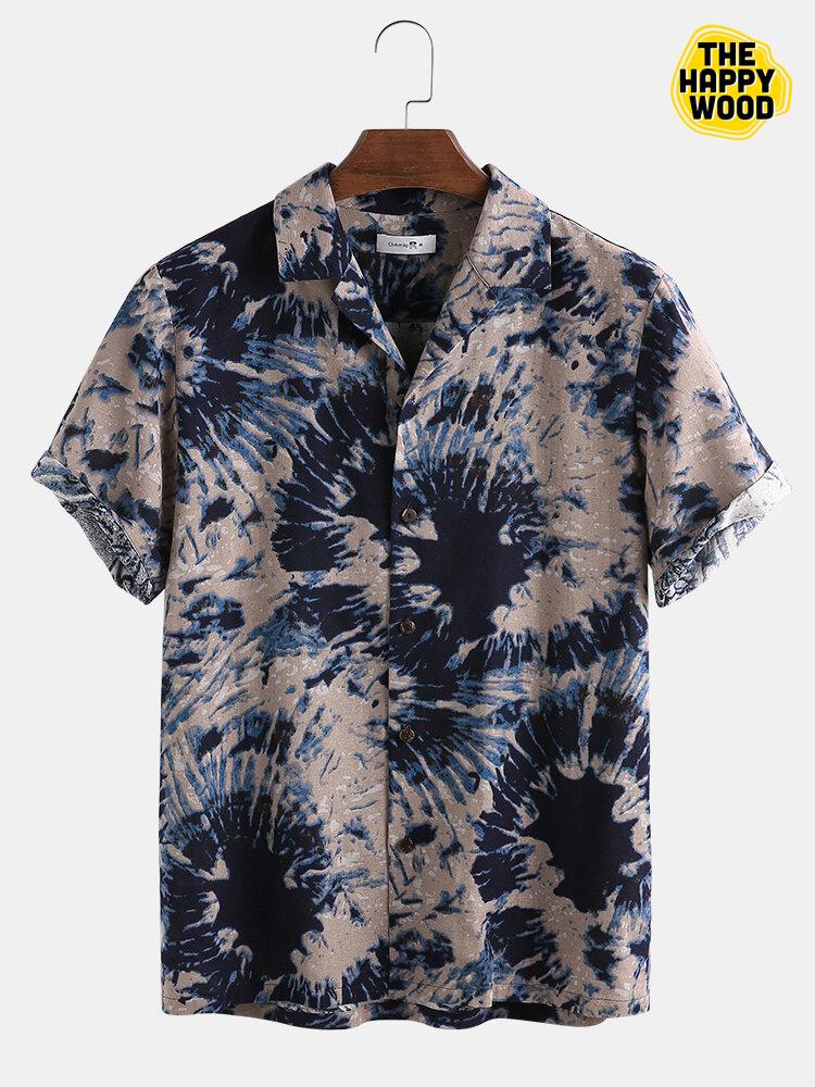 Tie-Dye Print Hawaiian Hawaii Shirt{Size}