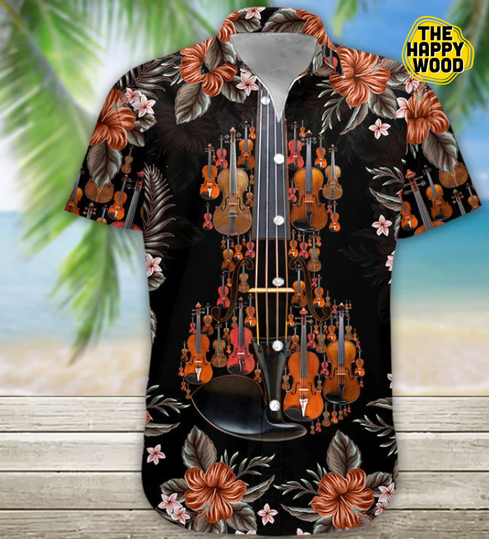 Violin Music 3D Hawaiian Hawaii Shirt{Size}