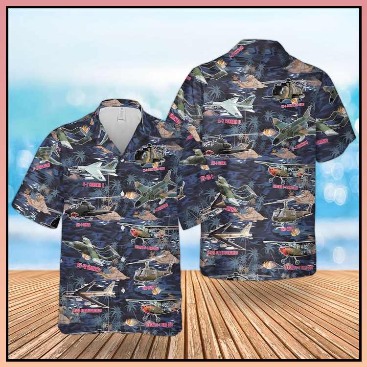 Vietnam War Airplanes & Helicopters Hawaiian Shirt â{Size}