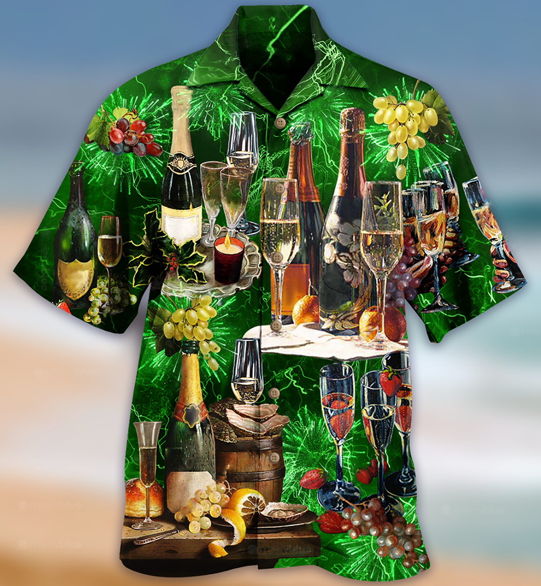 Wine Lover Green - Hawaiian Shirt{Size}