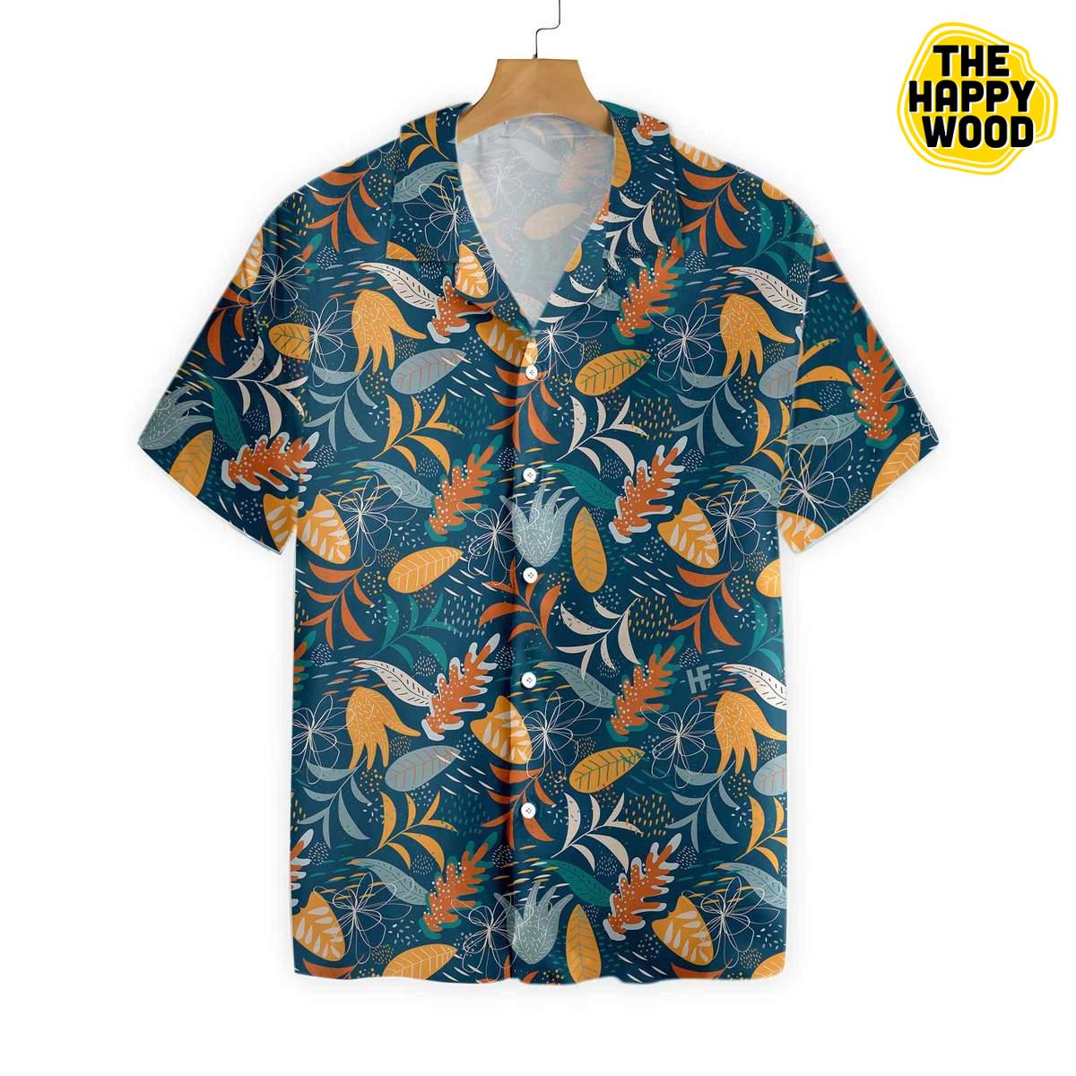 Tropical Modern Floral Hawaiian Hawaii Shirt{Size}