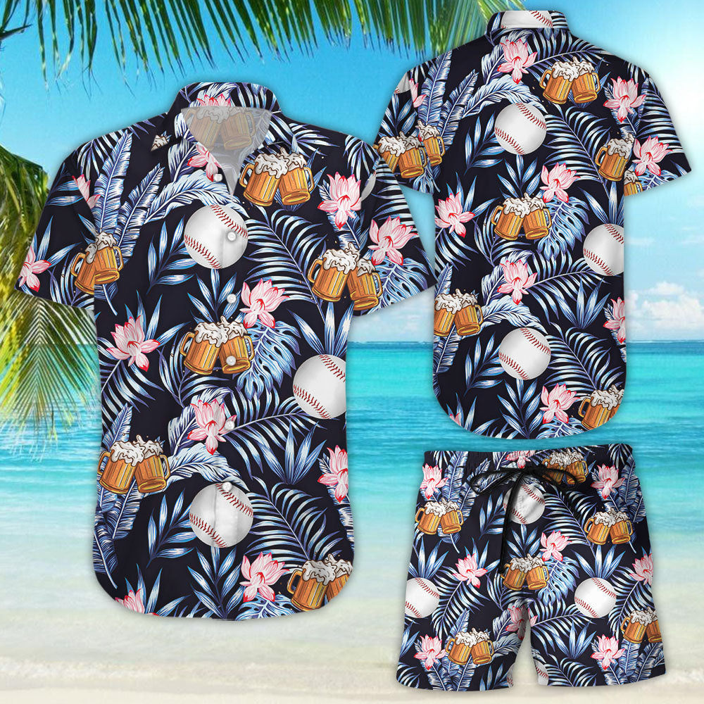 Tropical Hawaiian Shirt - Aloha Baseball And Beer Tropical Hawaii Shirts - Tropical Themed Gift Ideas{Size}