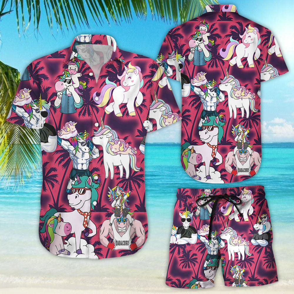 Unicorn Hawaiian Shirt - Aloha Funny Unicorn With Glasses Button Down Shirt - Cute Beach Themed Gifts{Size}