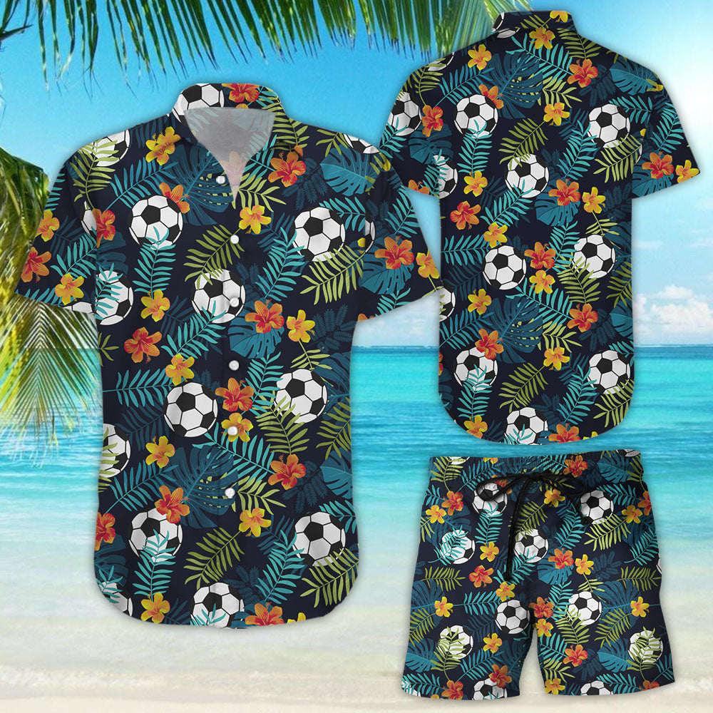 Soccer Hawaiian Shirt - Find Soccer Simple Hibiscus Hawaiian Aloha Shirts - Gifts For Soccer Players{Size}