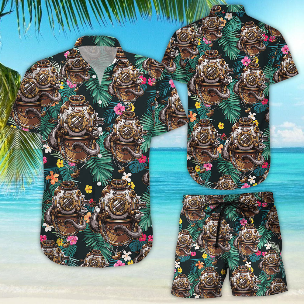 Shop Scuba Diving Helmet Hawaiian Shirt{Size}