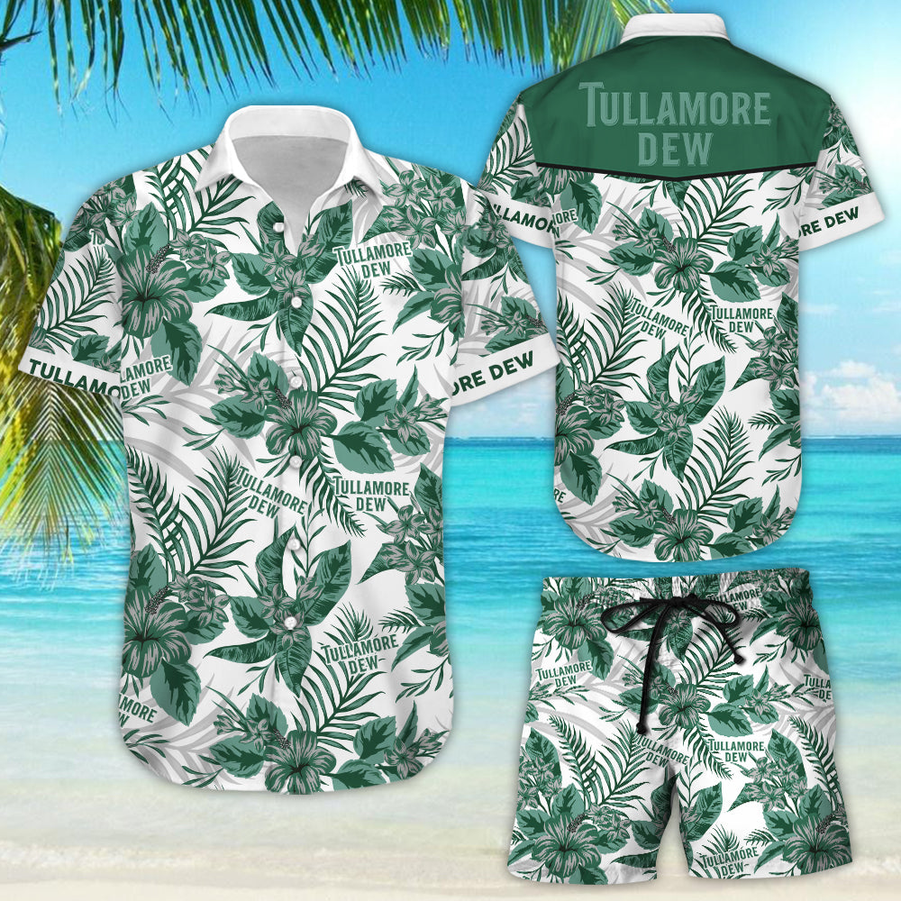 Tullamore Dew Hawaiian Aloha Shirt Hawaiian Shorts Beach Short Sleeve{Size}