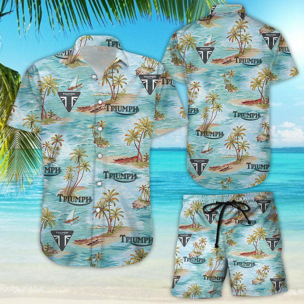 Triumph Aloha Tropical Full Printing Hawaiian Shirt -{Size}