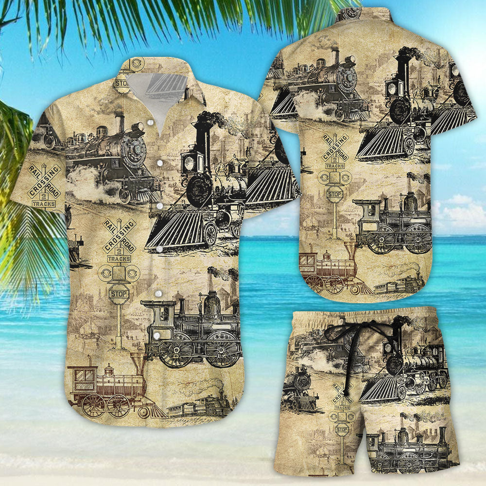 Trains On The Railway Of History Unisex Hawaiian Shirt{Size}