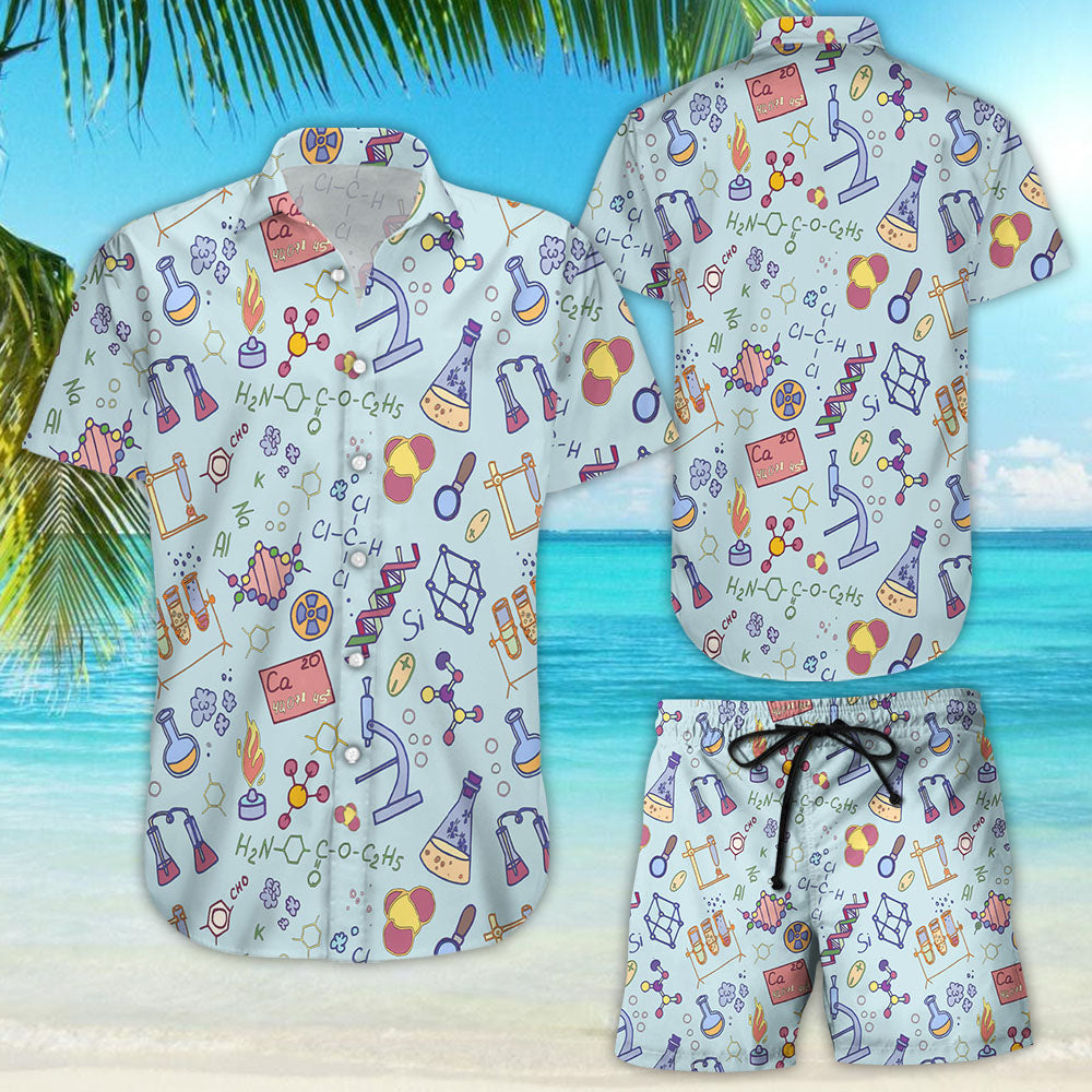 Teacher Hawaiian Shirt - Chemistry Teacher Pattern Hawaiian Shirt - Gifts For Summer Holiday{Size}